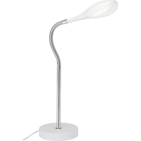 LED Tischleuchte Büroleuchte Schnurschalter flexibel Chrom-Weiß 4.5W Briloner