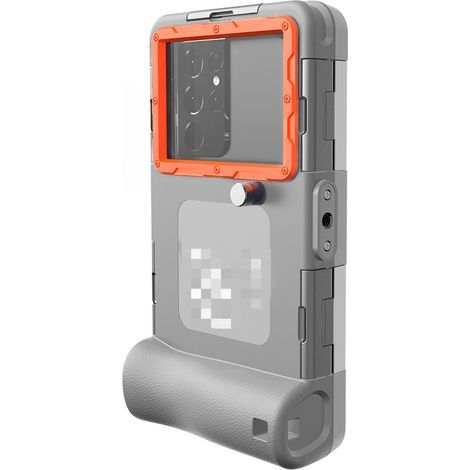 Underwater snorkeling phone case, suitable for 17/16/15/14/13/12 Pro Max/Galaxy S25/S24/S23. Diving/waterproof phone case, for underwater photos and videos, one case, gray and orange color scheme. (1/5)