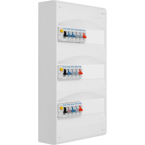 EATON Tableau 3 rangées pré-équipé 2 inter. diff. 63A + 1 inter. diff. 40A + 13 disjoncteurs (1/4)