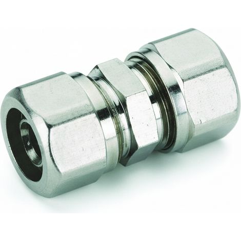 Raccordo diritto intermedio 26x26 in ottone nichelato per tubo multistrato pex-al-pex bampi blma2600