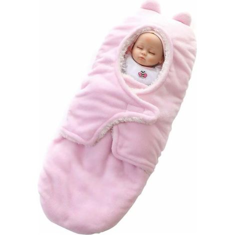 Enveloppe pour bébé Nouveau-né Kids Bébé Unisexe Gigoteuses et Confortable Doux Sac de Couchage Couverture pour Dors Bien et Garder Chaud Hiver Pink-0 to 1 Year Old(Rose) (1/4)