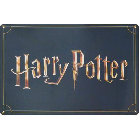 Targa Metallo Harry Potter 20x30cm Nero Oro Peraga Christmas