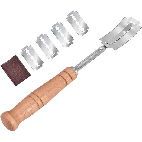Brotmesser, Edelstahl-Bäckermesser, mit Deckel, Teigschneider, Brotbackmesser, Edelstahl-Bäckermesser, Käsekuchenmesser, 5 Klingen + 1 Messerset (1/5)