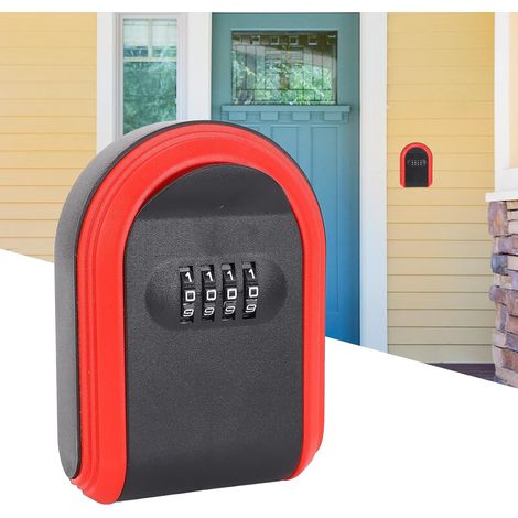 Key Lock Box Murd ABS ABS Water Powder Rebating Key Box Boîte à verrouillage pour la maison extérieure Villa (Red) (1/5)