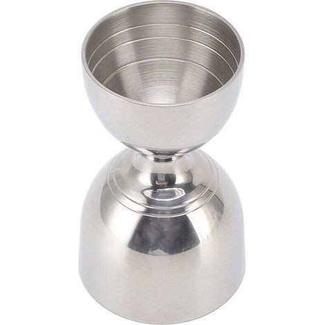 Dispensador medidor de cócteles Ulisem 30/60 ml, medidor de barman, medidor de cócteles de acero inoxidable duradero y de alta precisión con boca ancha para licores (plata clásica) (1/4)