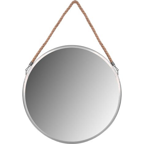 SPIEGEL MIT SEIL 40CM SILVER KLMH-0410S-1