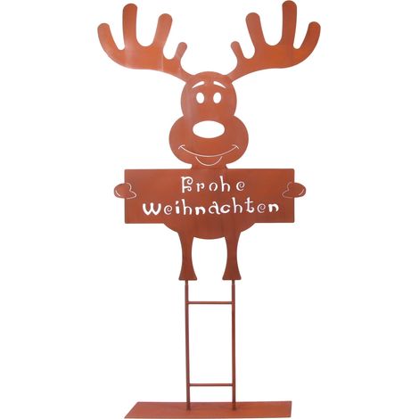 TrendLine Dekofigur Rentier Frohe Weihnachten 97,5 x 170 cm