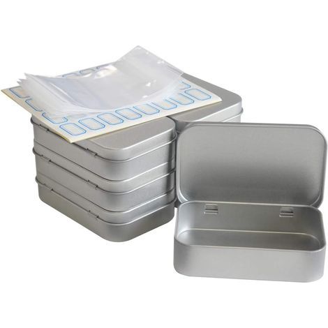 Rectangular Metal Boxes with Lids, Tin-Plated Steel, for Cosmetic Storage (1/5)