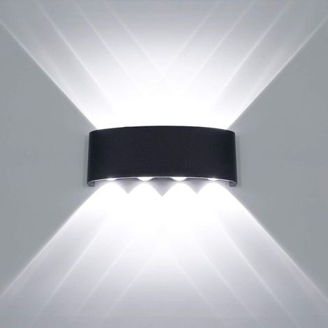 Moderne LED-Deckenleuchte, wasserdichte Aluminium-Wandleuchte, Puck-Licht, für Innen- und Außenbereich, Flur, Flur, 8 W, Schwarz