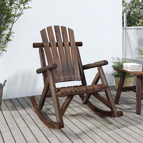 vidaXL Sedia a Dondolo Giardino 69x96x101cm Legno Massello Abete Rosso (1/5)