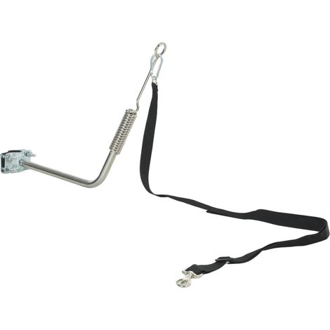 180 cm lange Hundeleine aus Edelstahl, Schnellverschluss, stoßdämpfende Feder, verstellbarer Riemen, Silber