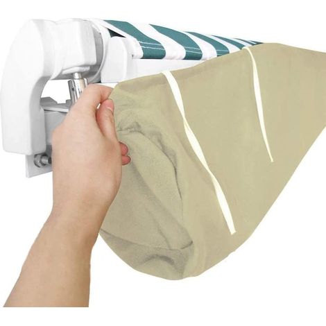 Housse de Auvent Jardin Protection, BâChe Sac de Rangement 420D Oxford Contre Les UV Anti-poussière étanche Contre la Neige et la Pluie en Hiver, pour Canopy Shelter De Terrasse Meubles (Beige, 3M) (1/5)