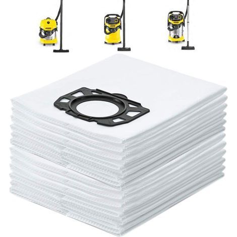 Lot de 12 sacs filtrants en non tissé de rechange pour Karcher WD5, WD6 , MV 4, MV 5, MV 6 (1/5)