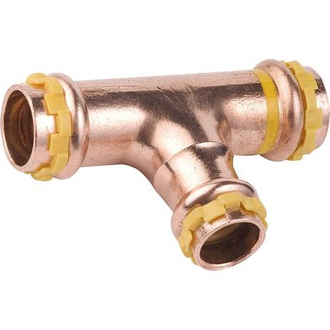 Raccord a sertir en cuivre gaz T reduit 35x22x35 PG 5130 Gaz contour V (1/4)