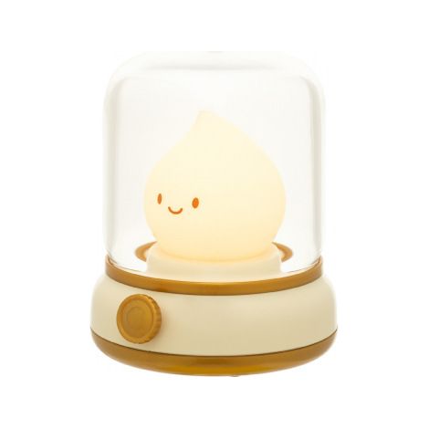 Veilleuse Enfant Adulte Jaune Pâle LED Dimmable USB - Mode Chaud & Bougie Scintillement avec Minuteur