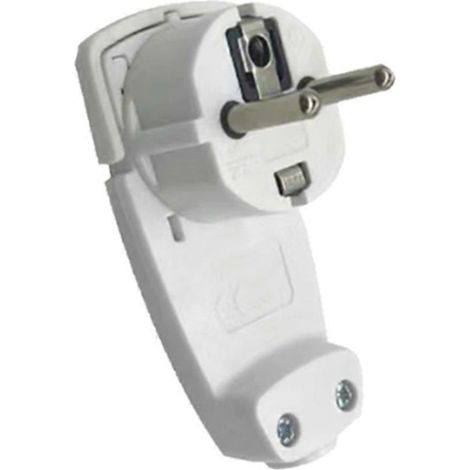 EU-Steckeradapter 250 V (16 A) mit Klappgriff und Kabelverdrehschutz, europäischer Standard, weiß (1/5)