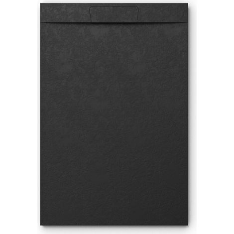 Mineralguss-Duschwanne extra flach VORTEX Schieferoptik Schwarz 70x170 cm