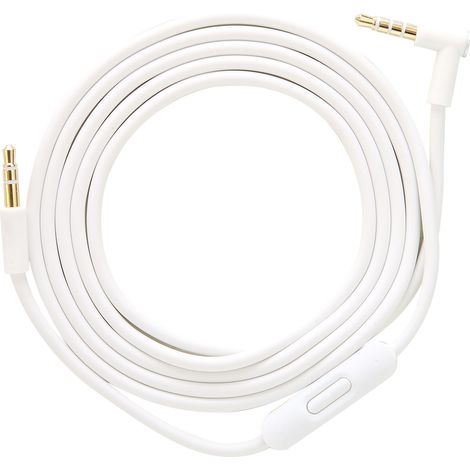 Ersatz-Audiokabel mit integriertem Mikrofon und Titelsteuerung für tragbare Kopfhörer – Weiß