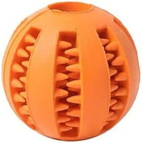 Ungiftiger, haltbarer, zahnreinigender Kauball zum Kauen für alle Arten von Hunden (orange) (1/2)