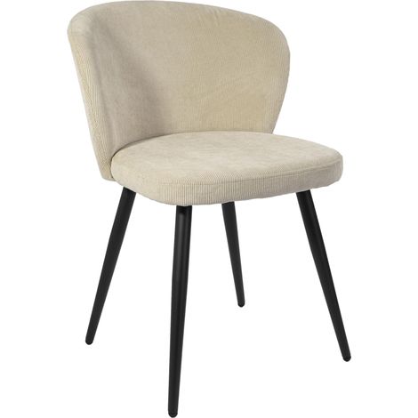 Poltrona KROSBY in velluto a coste beige
