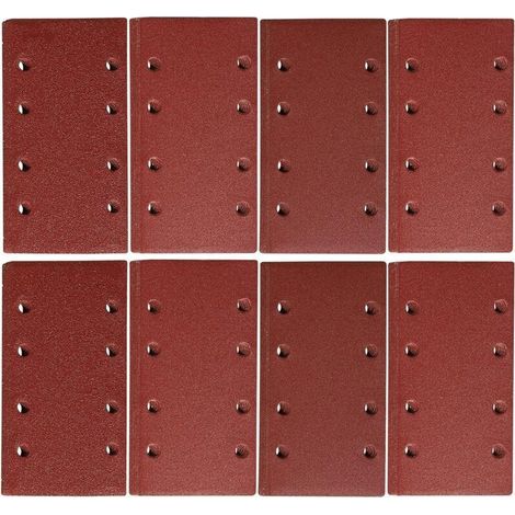 50 Pieces Sandpaper, 95 x 185mm Abrasive Sheets 40/60/80/120/240 Grit Abrasive Paper for Orbital Sander Polishing and Rust Removal (1/4)