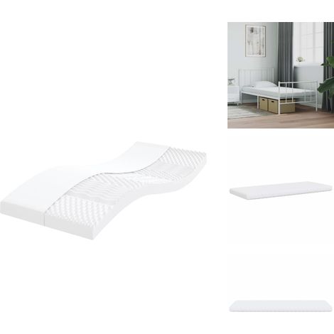 Matelas en mousse blanc 80x220 cm 7 zones dureté 20 ILD - Matelas En Mousse - Matelas - Matelas De Lit - Matelas Rafraîchissant (1/5)