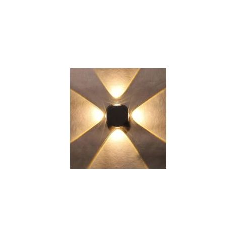 4 voies Applique murale LED avec répartiteur , blanc chaud, boîtier en aluminium résistant à la pluie et aux chocs IP 65