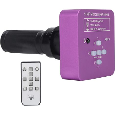 Caméra microscope vidéo USB FHD, 51 MP, interface HDMI avec télécommande, prise européenne AC 100-240 V. (1/5)