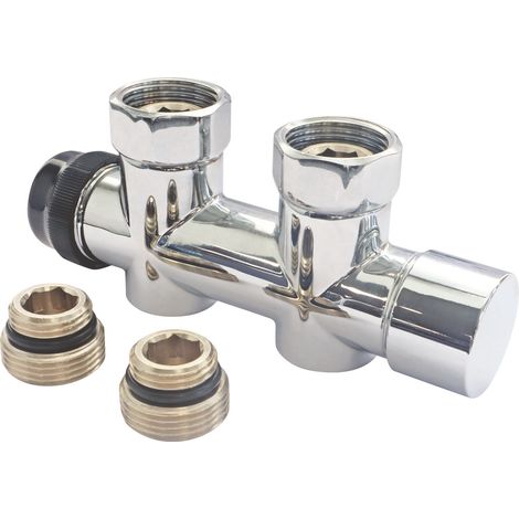 Distributeur thermostatique bitube design chromé pour raccordement au sol (1/2)