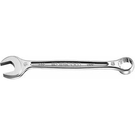 1 Clé Mixte Métrique, Tête 12 Pans OGV, Fourche Inclinée 15°, Chromé Satiné, Atelier Auto