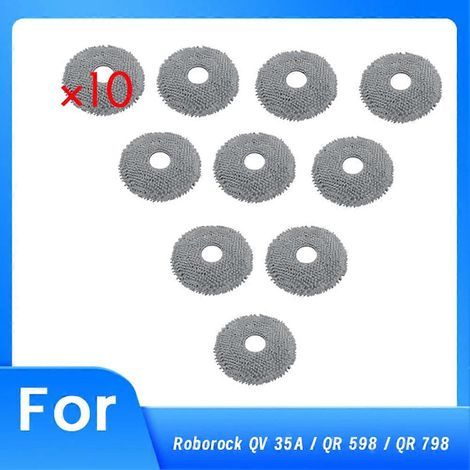 Lot de 10 chiffons de nettoyage pour aspirateur robot Roborock QV35A, QR598 et QR798, accessoires de rechange (1/5)