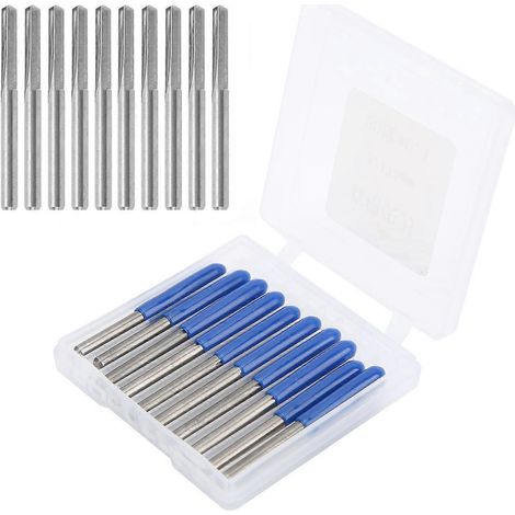 10 fraises à bois CNC de 3,175 mm en acier au tungstène, fraises à graver, angle de 90° x 0,2 mm