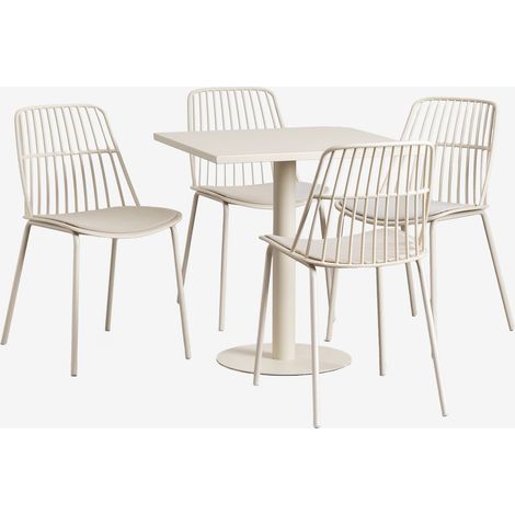 Set de mesa cuadrada 70x70 cm Mizzi y 4 sillas de jardín Maeba SKLUM             