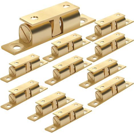 Paquete de 10 cerraduras para puertas de armario, cerradura de bola de tensión, pestillo de bola de latón macizo, tensión ajustable, cerraduras y pestillos para armarios de autocaravanas, 50 mm (1/5)