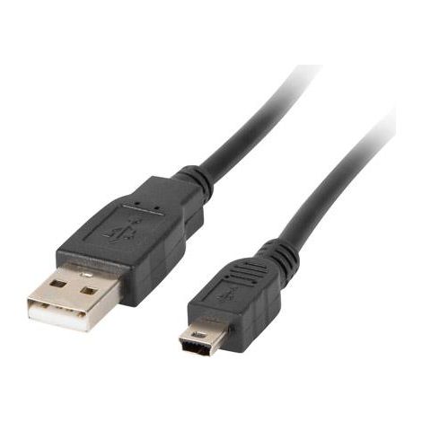Cavo USB 2.0 Lanberg mini AM-BM5P (CANON) con filtro in ferrite, 1,8 m, nero.
