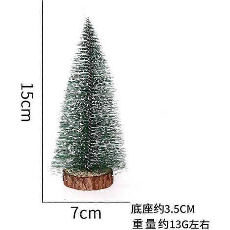 Lot de 3 mini sapins de Noël décoratifs à faire soi-même, en aiguilles de pin avec effet neige blanche. (1/5)