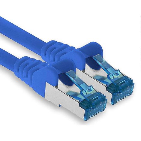 câble Ethernet CAT6a de 2 m (pour modems avec entrée RJ45 - bleu) (1/5)