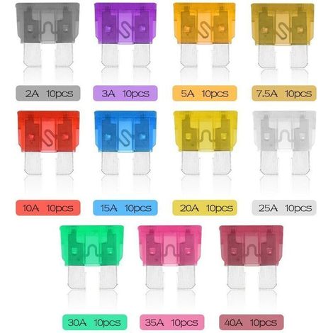 150 pcs Voiture Standard Fusibles Assortiment Lame Fusible 2A 3A 5A 7.5A 10A 15A 20A 25A 30A 35A 40A pour Auto Camion De Voiture avec 1 Lame Fusible Extracteur et 1 Boîte De Rangement,de DEBUNS (1/5)