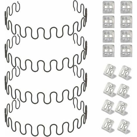 CHOYCLIT 4 Stück 20 Zoll Sofa-Ersatzfedern mit 8 S-Clips, 4,0 Drahtdurchmesser Sofafeder-Reparaturset für Möbel, Heimdekoration, Sitz