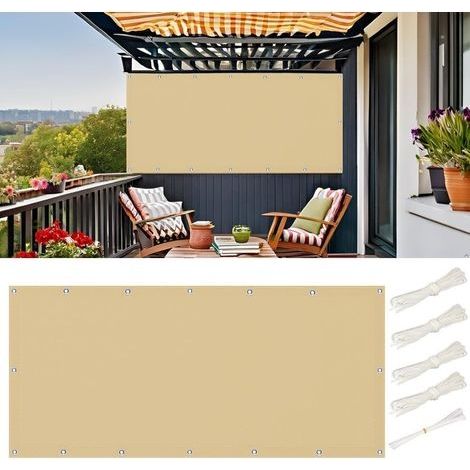 Voile Dombrage 1.5x3 m Rectangulaire Imperméable, Toile Ombrage Exterieur, Voile Dombrage Pare-Soleil Jardin Balcon UV Protection pour Patio Terrasse Extérieur avec Oeillets et Cordons (1/5)