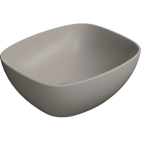 NUBES Lavabo en céramique sur plan 40x35cm, tortora mat (1/2)