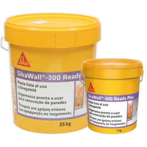 Lote de 3 unidades SikaWall-300 Ready Plus 7 KG Cubo SIKA