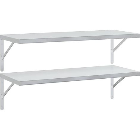 Maison Exclusive - Wandregale 2 Stk. 100x40 cm Silbern Edelstahl