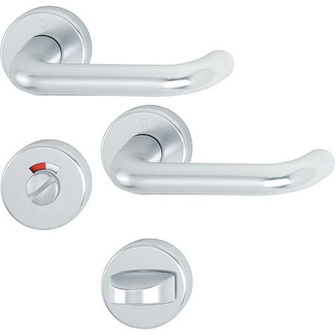 HOPPE® Drückergarnitur mit Rosetten Paris 138L/42KV/42KVS, Aluminium, 3409055 (1/3)
