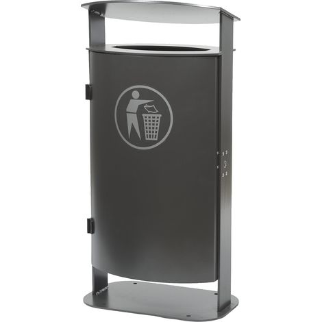 FRANKEL kaiserkraft, Poubelle d'extérieur, capacité 70 l, h x (1/3)