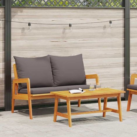 Bistrogarnitur mit Kissen 2 pcs Öl-Natur Massivholz Akazie