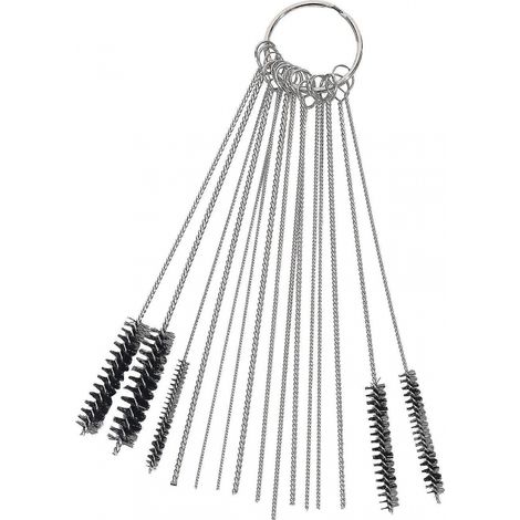 BEBUSINGOTO Kit d'outils de nettoyage de jet de saleté de carbone de carburateur 10x aiguilles de nettoyage avec 5x brosses (1/5)