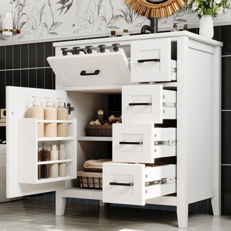 Mueble baño con lavabo cerámico 76x46x90 cm HAVRYA (1/5)