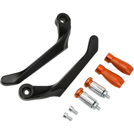 Juego de 2 piezas de protectores de palancas de motocicleta de aleación de aluminio, protectores de manillar de freno y embrague para bicicletas de montaña, color naranja. (1/5)