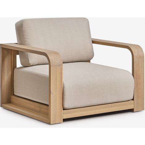 Poltrona da giardino con braccioli in legno di acacia Brivori SKLUM (1/5)